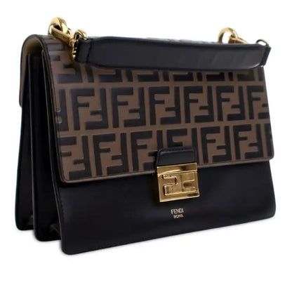 Fendi Medium FF 1974 Embossed Leather Kan U Top Handle Bag