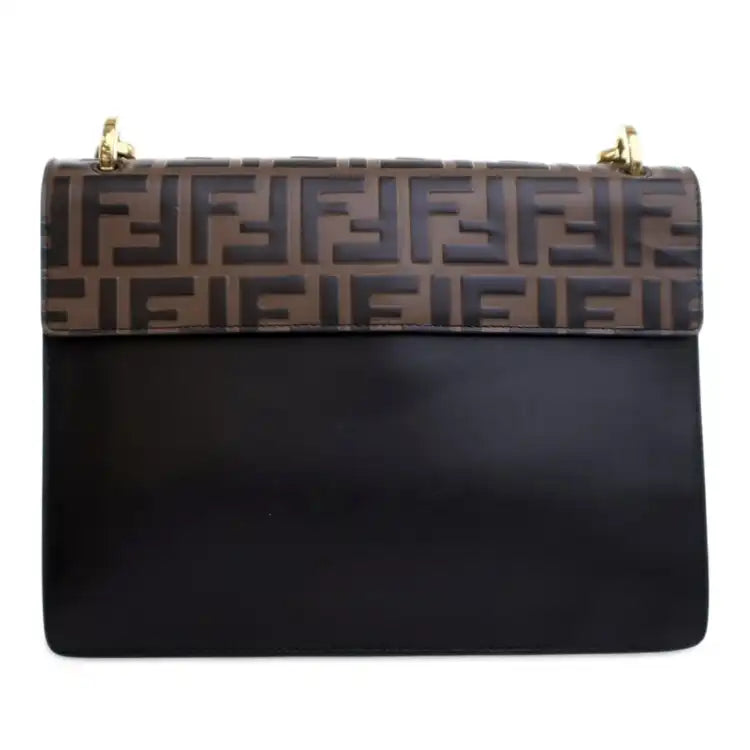Fendi Medium FF 1974 Embossed Leather Kan U Top Handle Bag