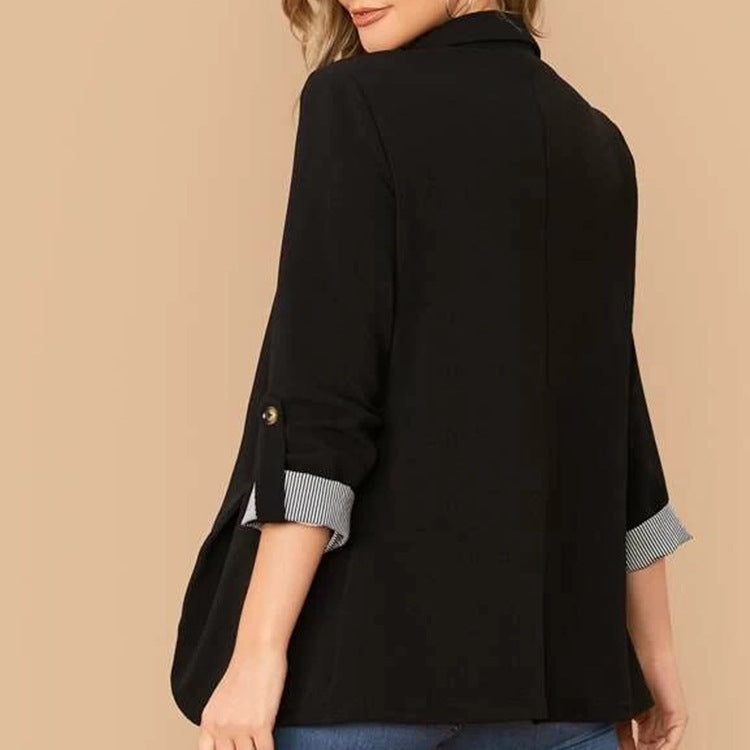 She Wears Glory “Walking in Wisdom” Roll-Tab Sleeve Blazer - She Wears Glory Beverly Hills