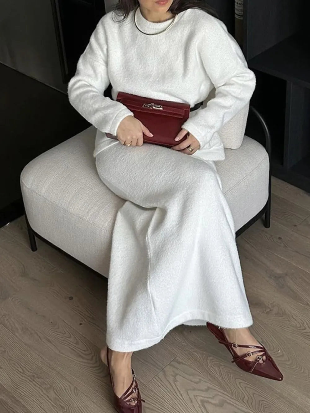 She Wears Glory™ Wrapped in Stillness Sweater Skirt Set - She Wears Glory Beverly Hills