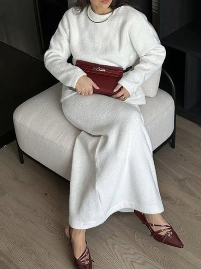 She Wears Glory™ Wrapped in Stillness Sweater Skirt Set - She Wears Glory Beverly Hills