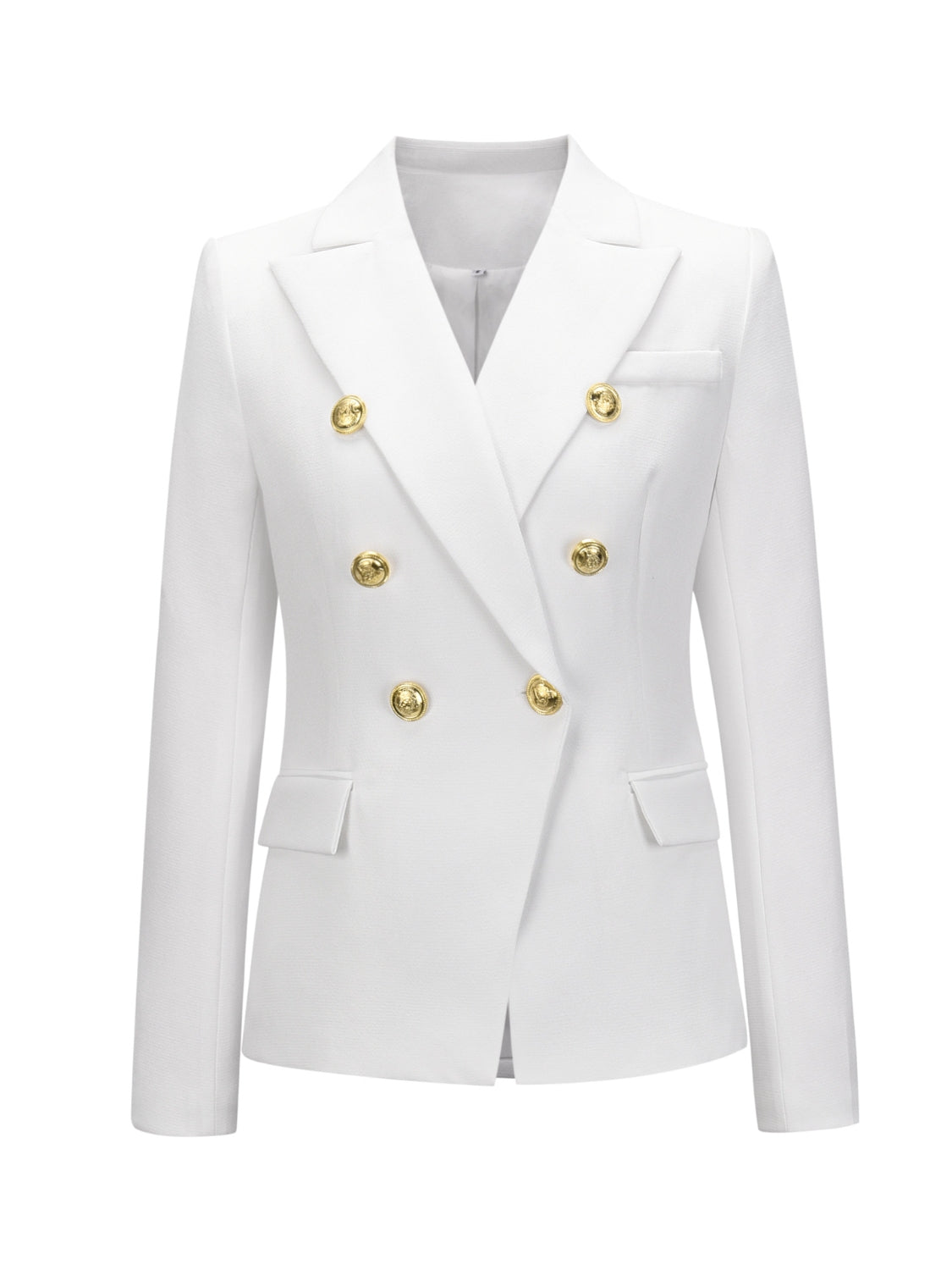She Wears Glory “Established in Grace” Lapel Collar Buttoned Blazer - She Wears Glory Beverly Hills