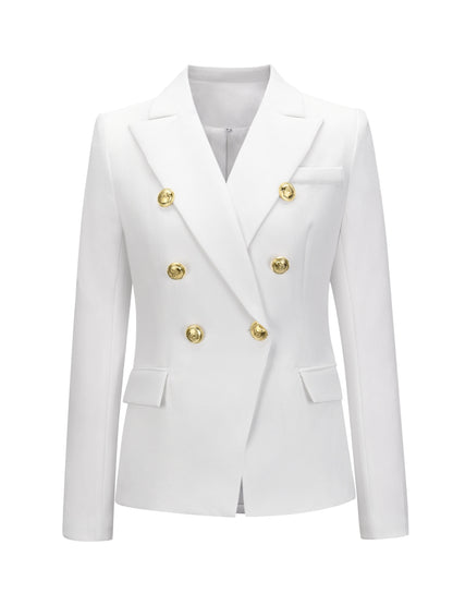 She Wears Glory “Established in Grace” Lapel Collar Buttoned Blazer - She Wears Glory Beverly Hills