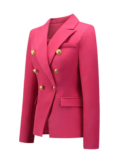 She Wears Glory “Established in Grace” Lapel Collar Buttoned Blazer - She Wears Glory Beverly Hills