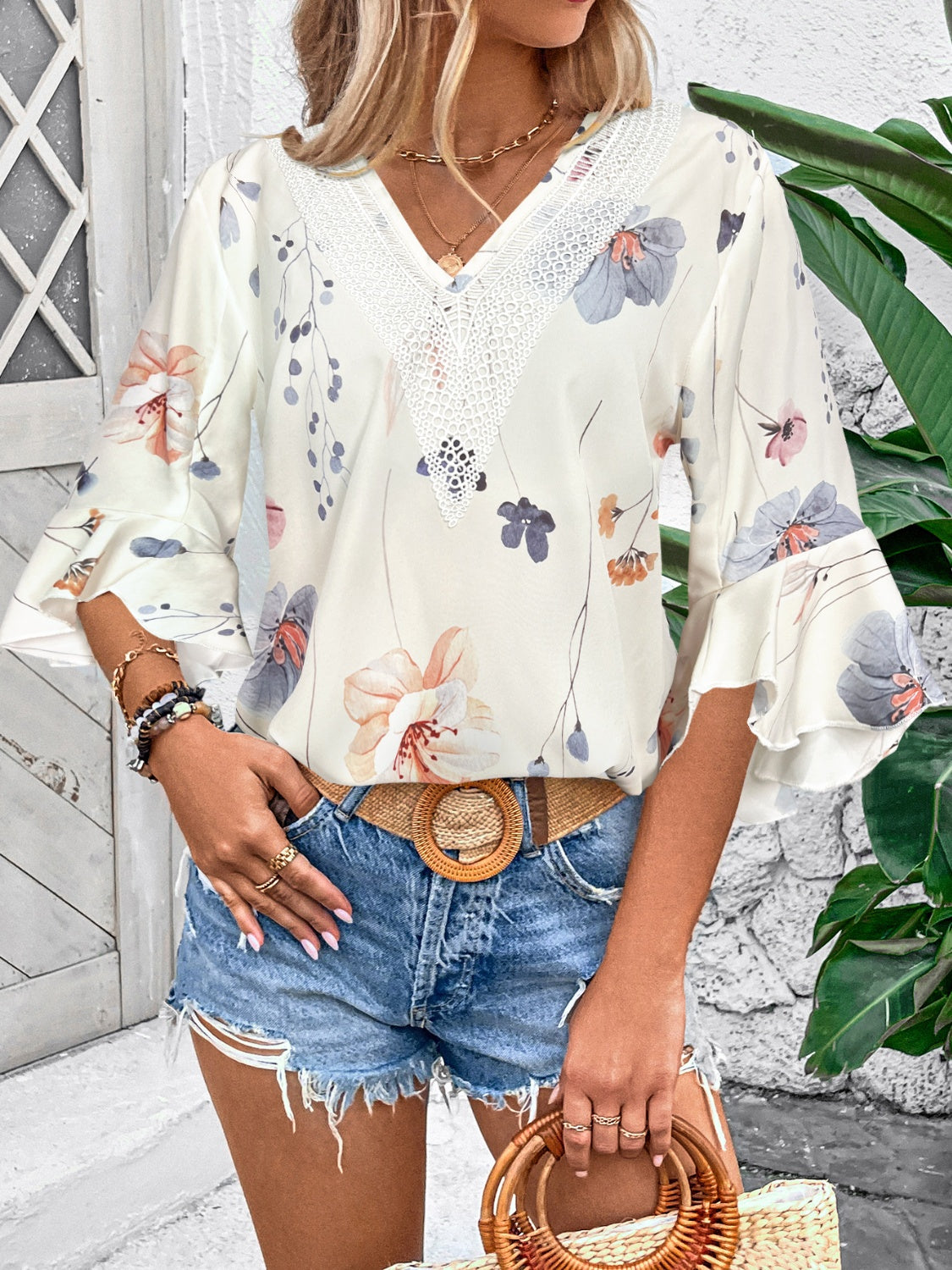 She Wears Glory — Honeyed Grace Ruffle Blouse - She Wears Glory Beverly Hills