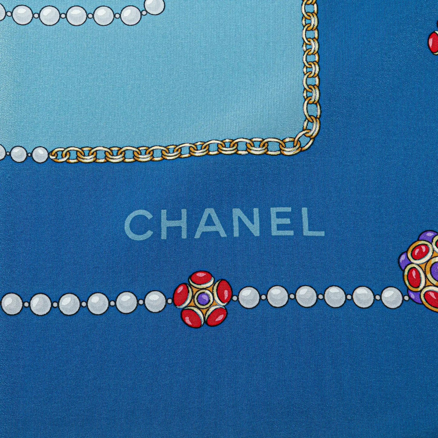 Chanel Jewelry Print Silk Scarf