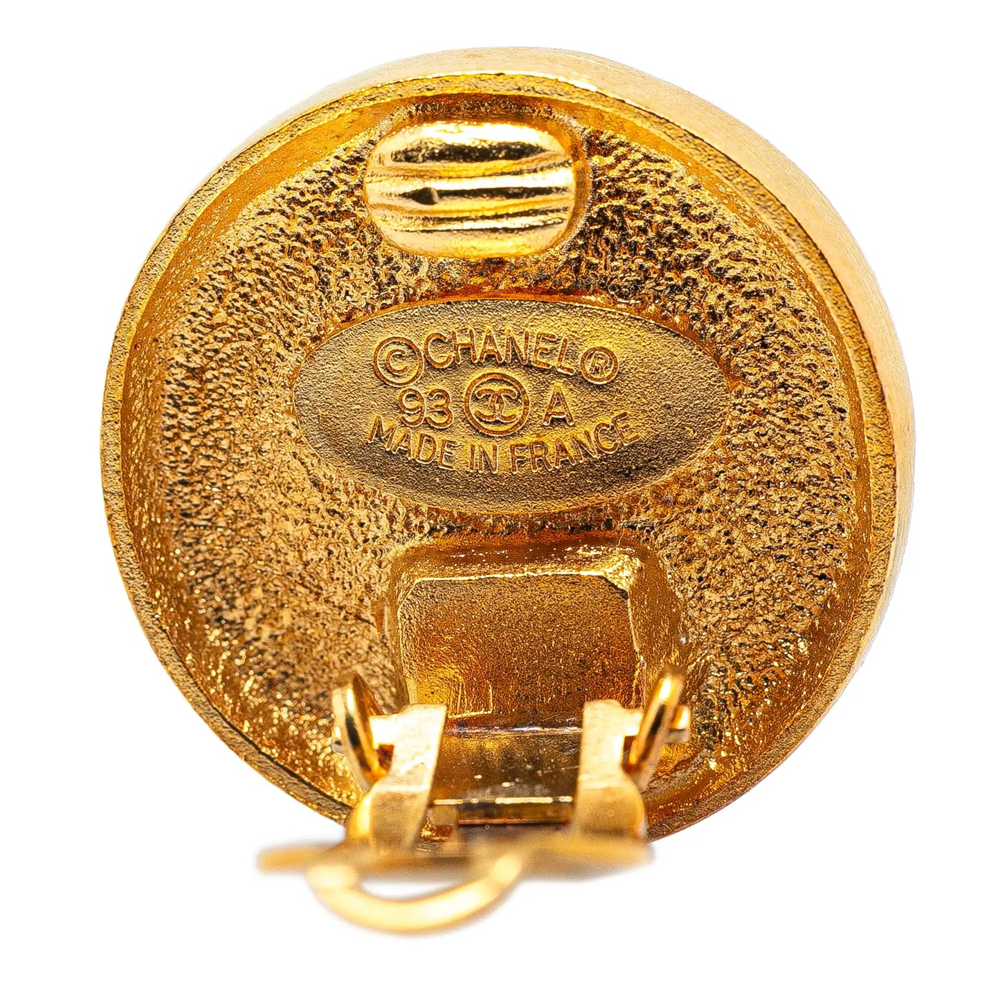 Chanel Gold Plated CC Clip on Earrings