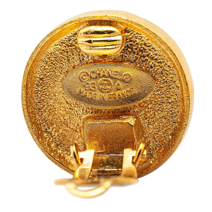 Chanel Gold Plated CC Clip on Earrings