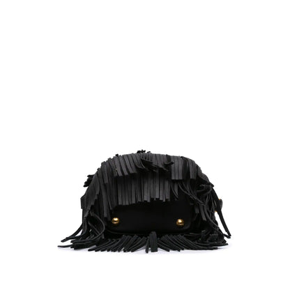 Saint Laurent Small Calfskin Emmanuelle Fringe Bucket Bag