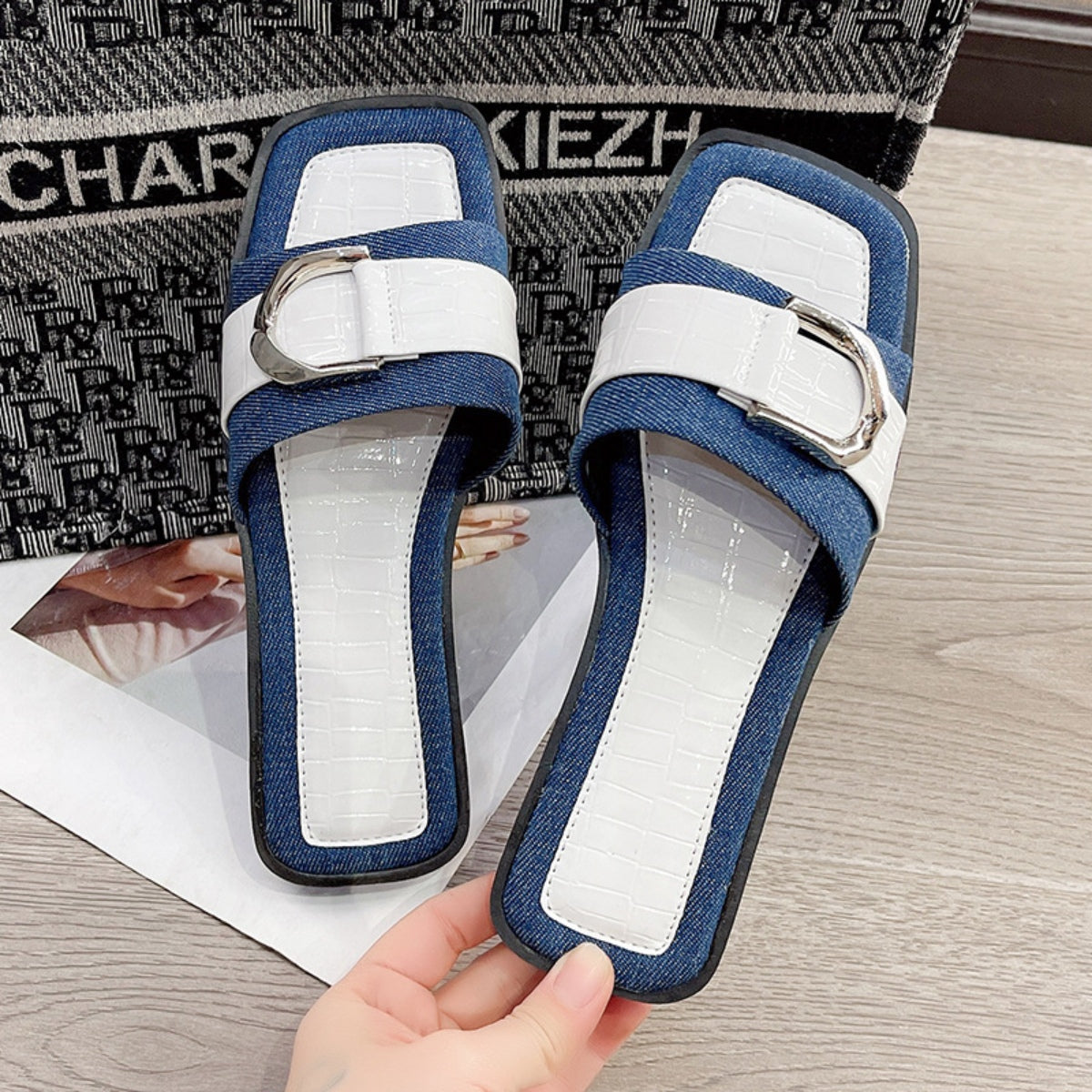 She Wears Glory™ — Deborah’s Destiny Buckle Trim Open Toe Sandals - She Wears Glory Beverly Hills