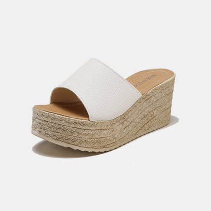 She Wears Glory™ — Ruth’s Revelation PU Leather Open Toe Sandals - She Wears Glory Beverly Hills