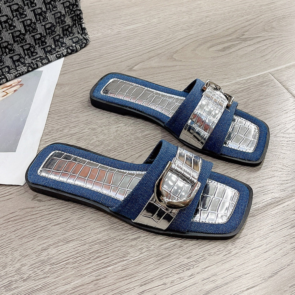 She Wears Glory™ — Deborah’s Destiny Buckle Trim Open Toe Sandals - She Wears Glory Beverly Hills