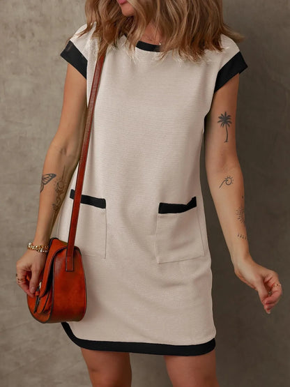 She Wears Glory™ Cap Sleeve Pocket Dress – Simple in Form, Royal in Purpose - She Wears Glory Beverly Hills