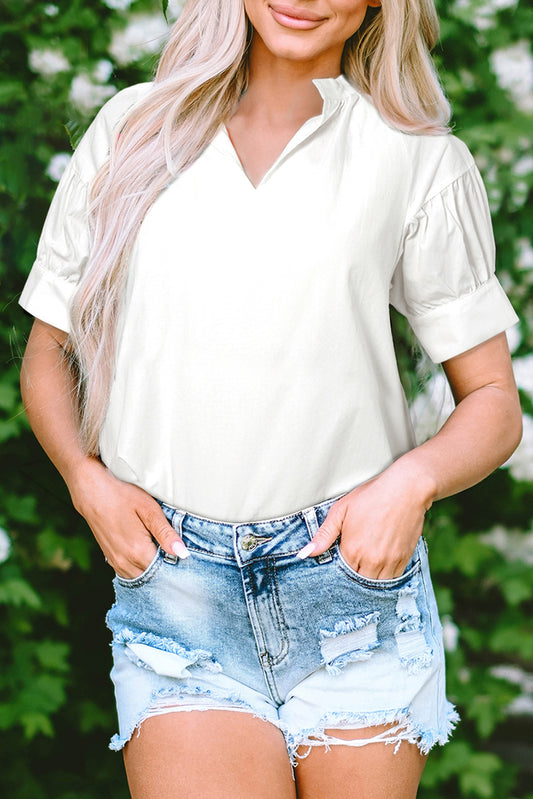 She Wears Glory™ — Anchored in Peace Cotton Blouse - She Wears Glory Beverly Hills