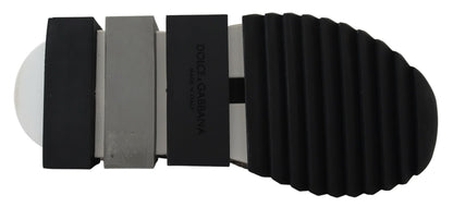 Dolce & Gabbana Silver Rhinestones Sorrento Sneakers Shoes