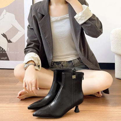 She Wears Glory™ Point Toe Kitten Heels Boots - She Wears Glory Beverly Hills