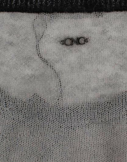 Costume National Gray embellished asymmetric sweater