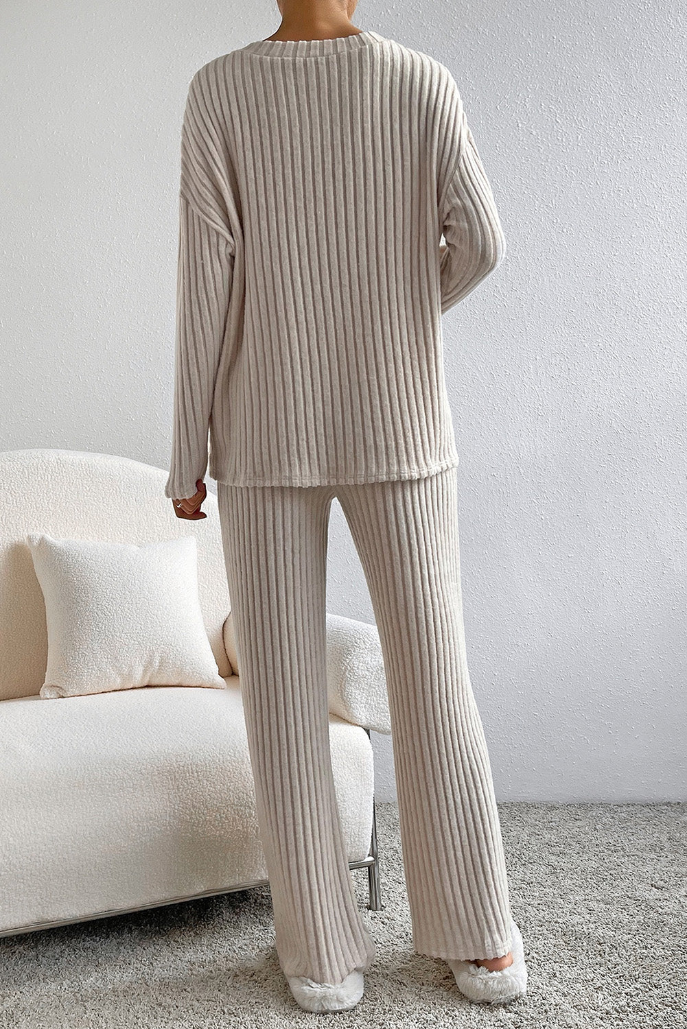 She Wears Glory™ “Serene Majesty” Plus Size Ribbed Two-Piece Set - She Wears Glory Beverly Hills