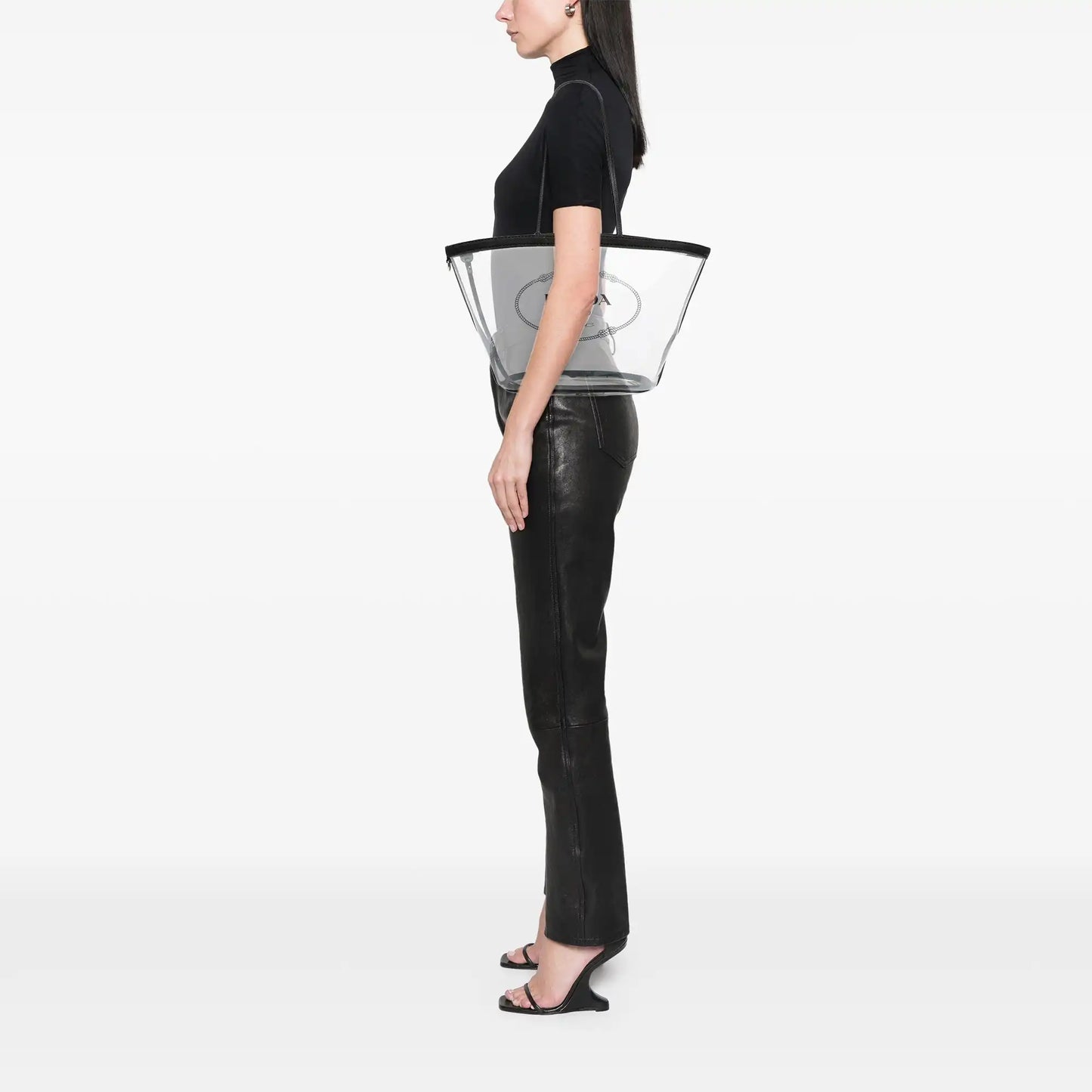Prada PVC Canapa Logo Shopper Tote