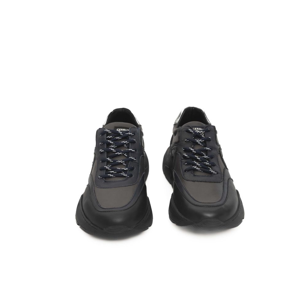 Cerruti 1881 Blue Cowhide Men Sneaker