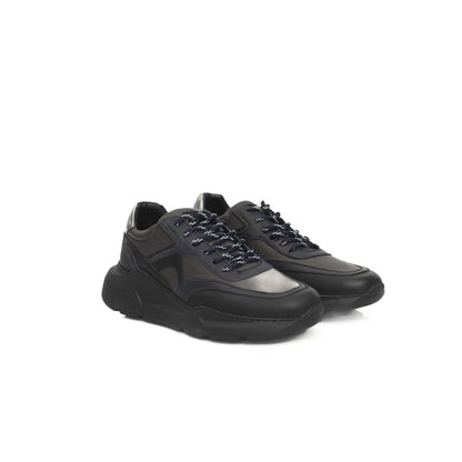 Cerruti 1881 Blue Cowhide Men Sneaker