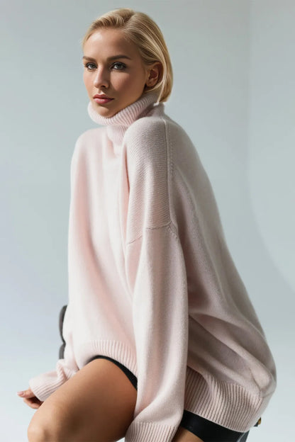 She Wears Glory™ Turtleneck Dropped Shoulder Long Sleeve Sweater - She Wears Glory Beverly Hills