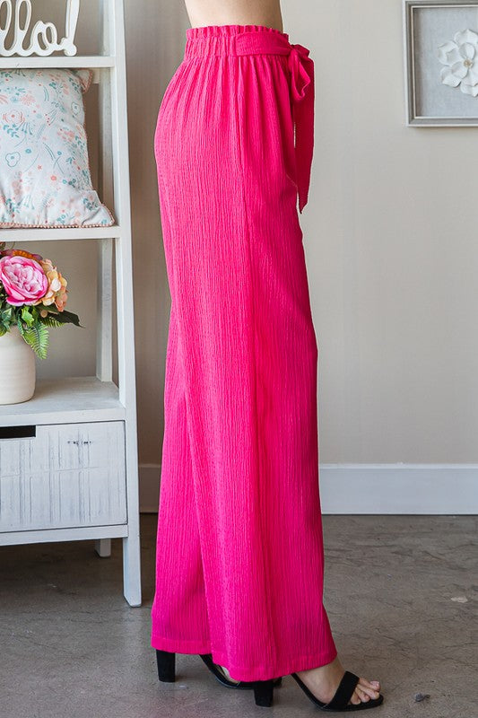 She Wears Glory™ “Walk of Purpose” Front Tie Paperbag Waist Pants - She Wears Glory Beverly Hills