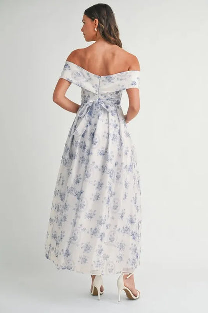 She Wears Glory Floral Printed Off Shoulder Maxi Dress - She Wears Glory Beverly Hills