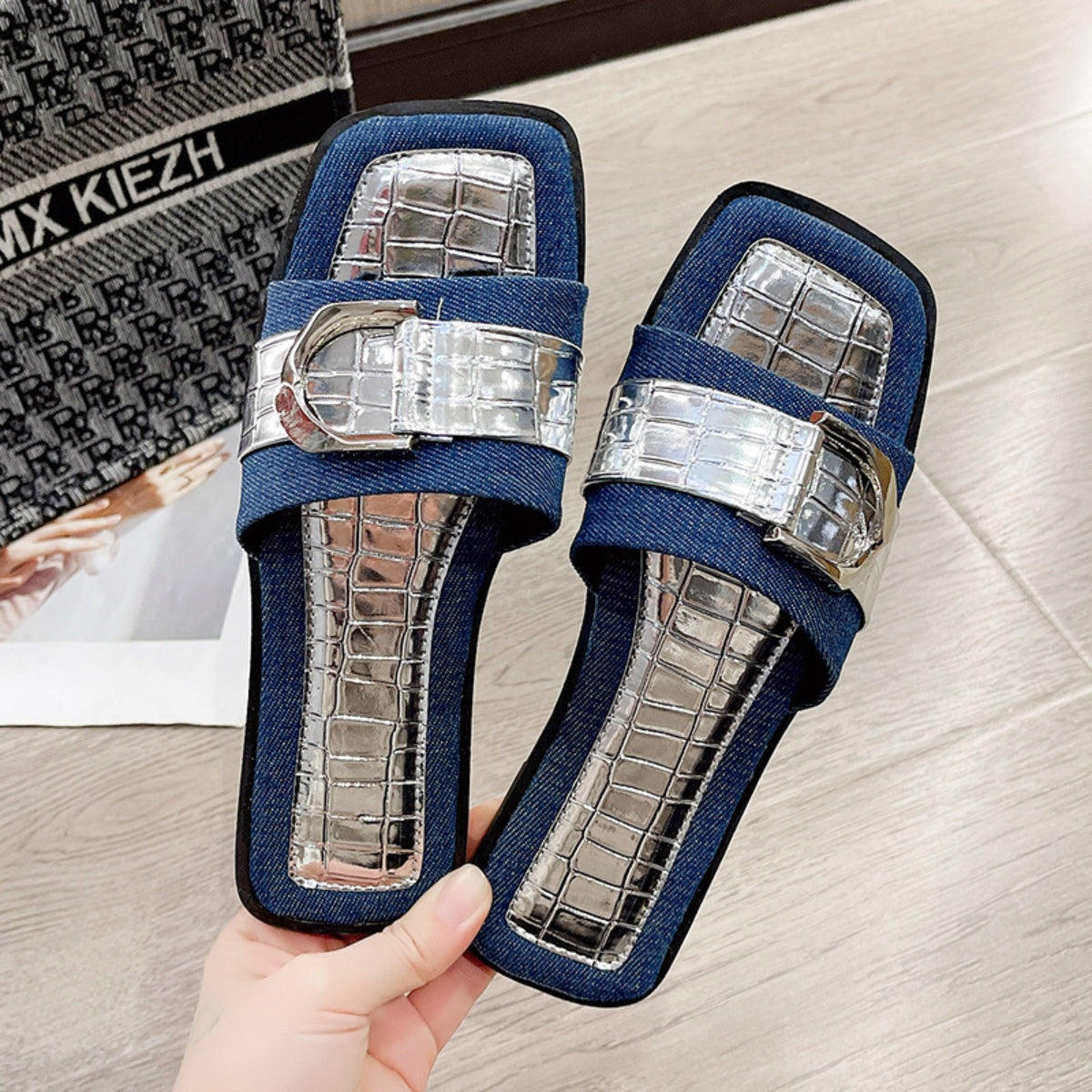 She Wears Glory™ — Deborah’s Destiny Buckle Trim Open Toe Sandals - She Wears Glory Beverly Hills
