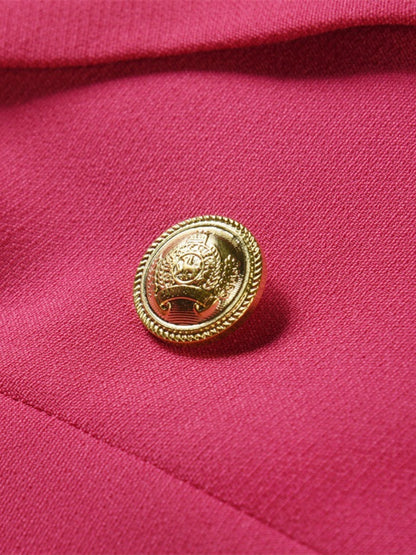 She Wears Glory “Established in Grace” Lapel Collar Buttoned Blazer - She Wears Glory Beverly Hills