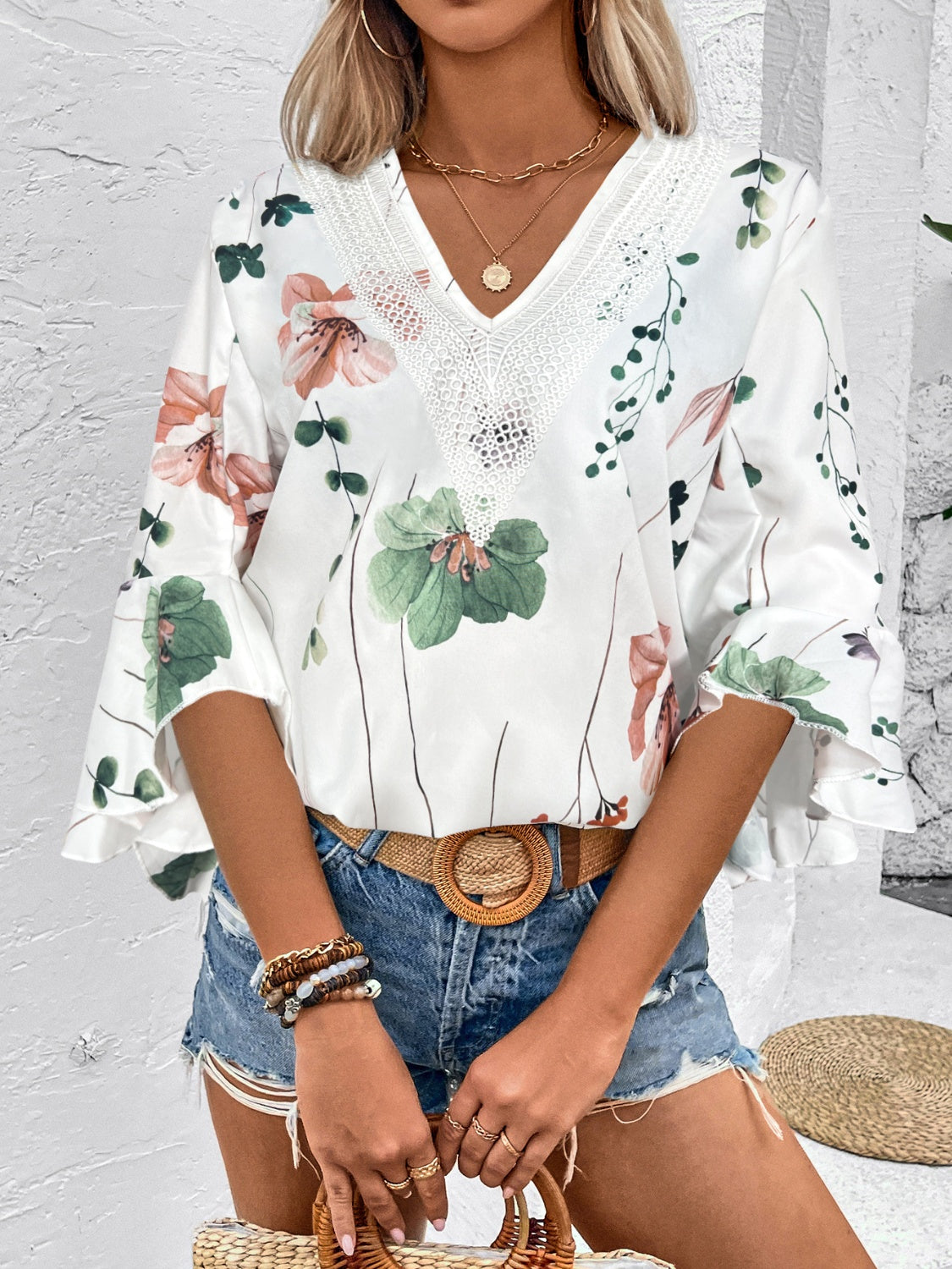 She Wears Glory — Honeyed Grace Ruffle Blouse - She Wears Glory Beverly Hills