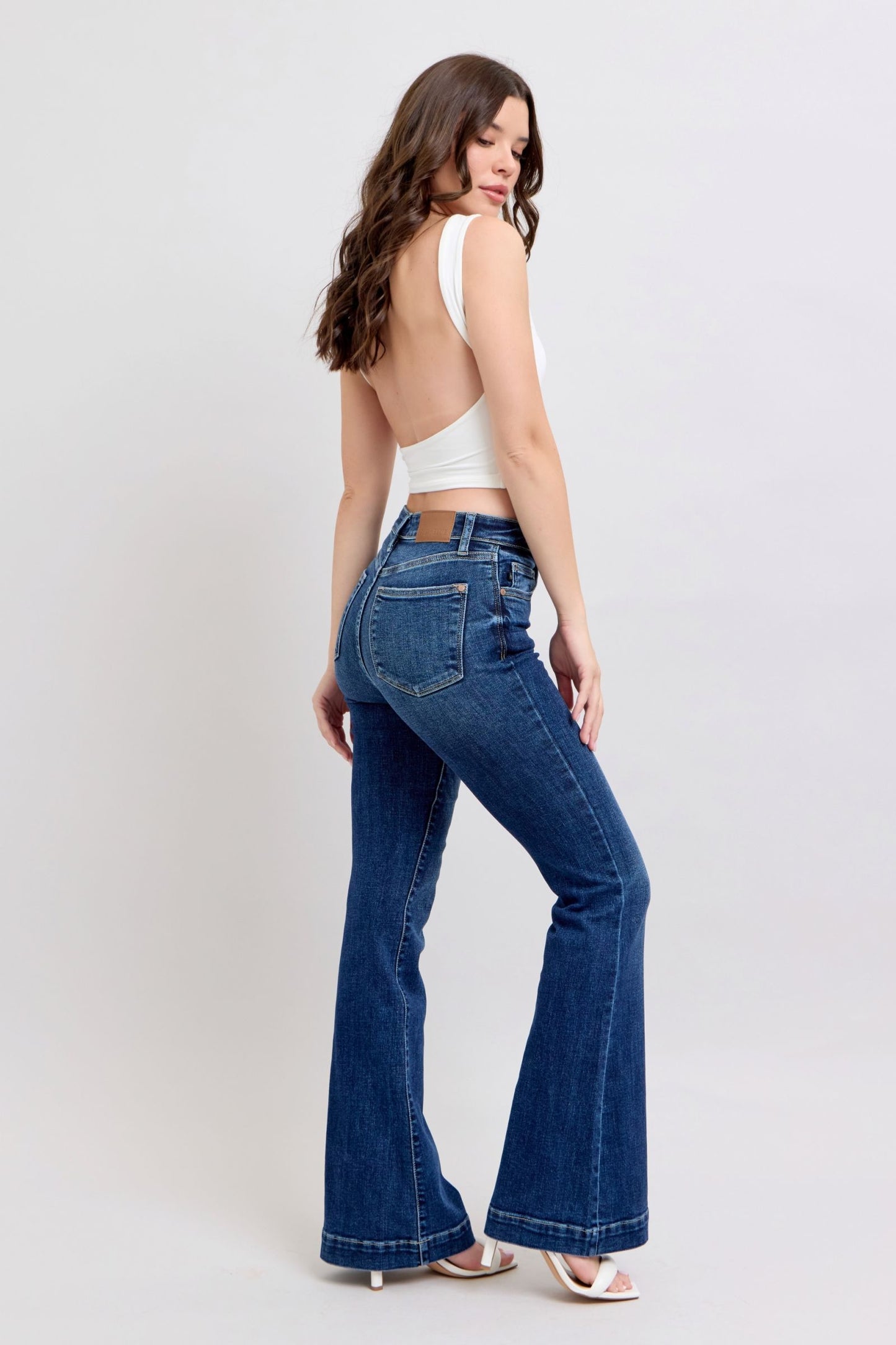 She Wears Glory™ “Covenant Confidence” High-Rise Flare Jeans with Pockets - She Wears Glory Beverly Hills