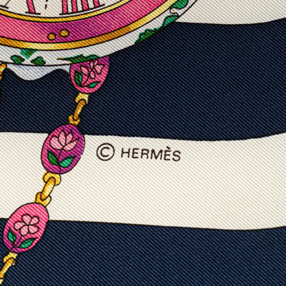 Hermès Parmi Les Fleurs Je Compte Les Heures Silk Scarf