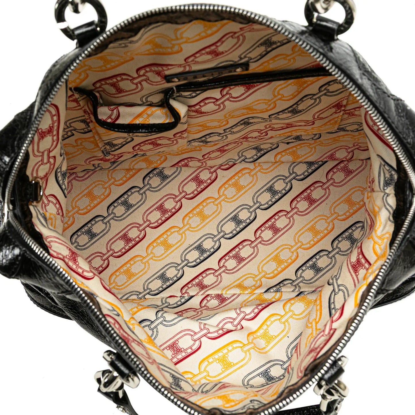 Celine Crinkled Patent Macadam Tote