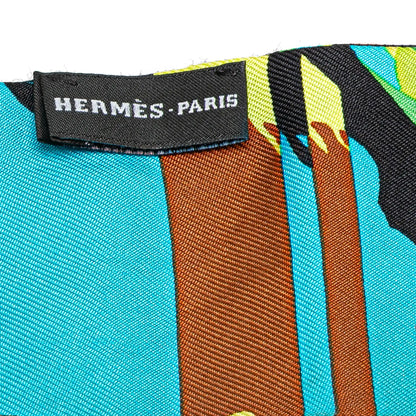Hermès Ex Libris En Camouflage Silk Twilly Scarf