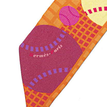 Hermès Balles de Tennis Silk Twilly Scarf