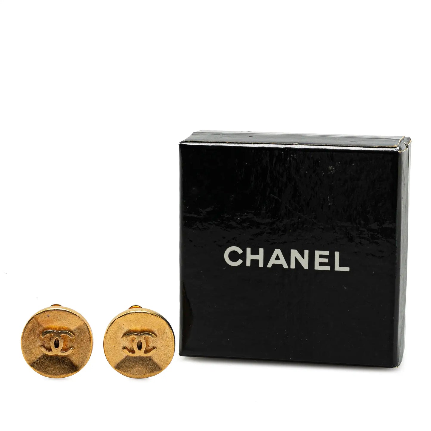 Chanel Gold Plated CC Clip on Earrings