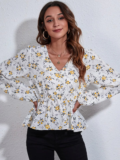 She Wears Glory™ — Blossoms of Virtue Peplum Blouse - She Wears Glory Beverly Hills