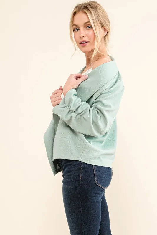 She Wears Glory “Ready in Season” Stretch Open-Front Blazer - She Wears Glory Beverly Hills