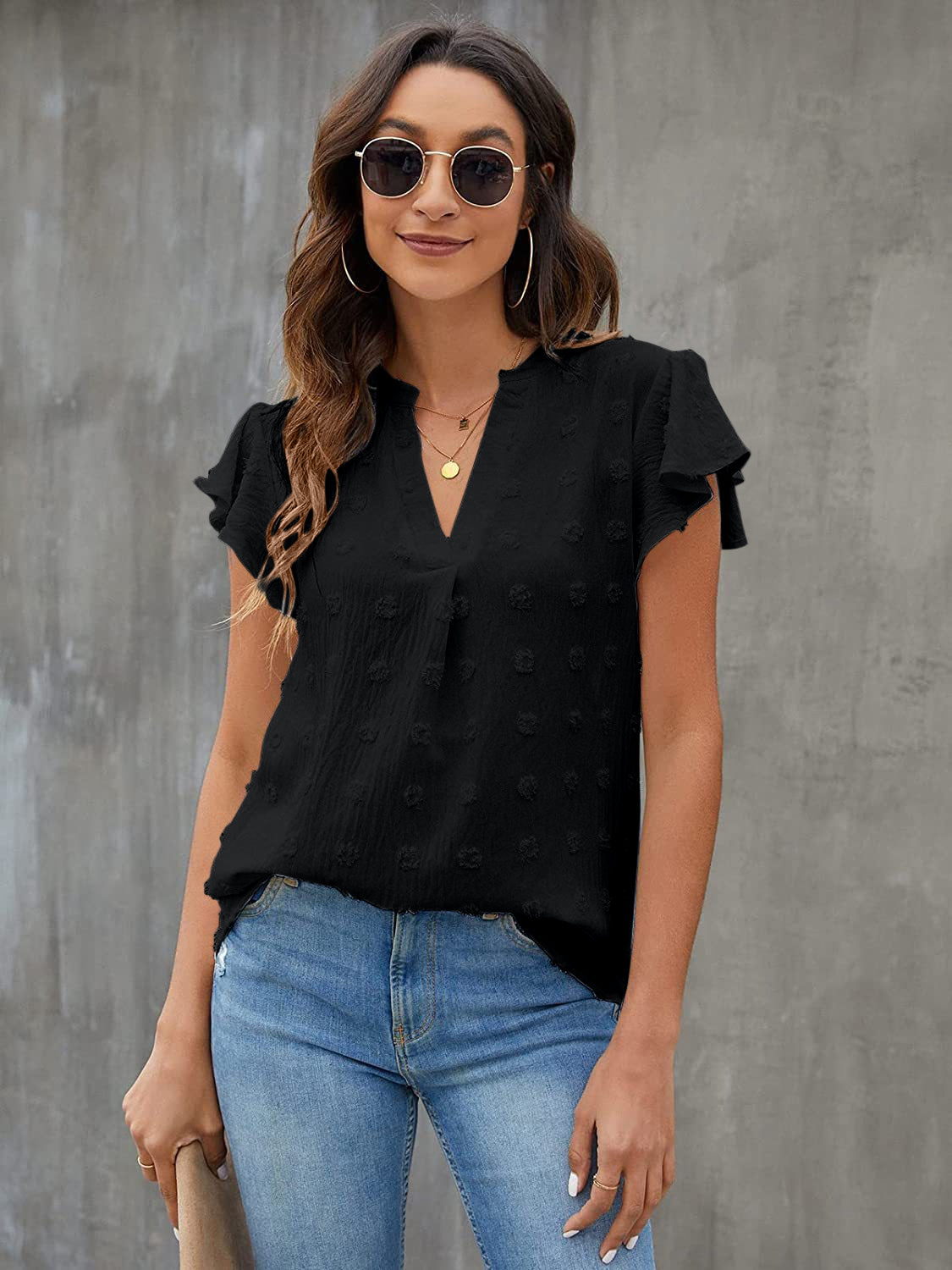 She Wears Glory™ — Anointed in Whispers Swiss Dot Blouse - She Wears Glory Beverly Hills