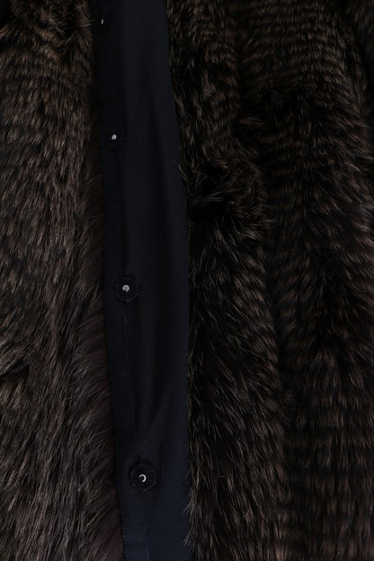 Dolce & Gabbana Brown Raccoon Fur Coat Jacket