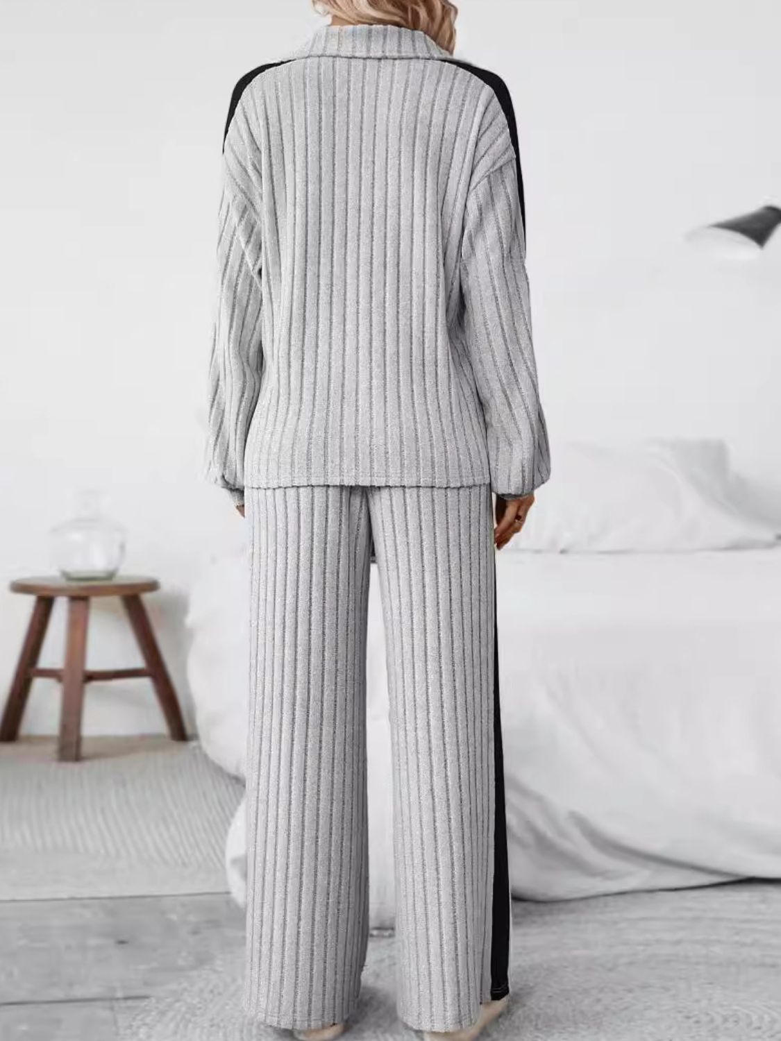 She Wears Glory™ “Grace in Motion” Half Zip Long Sleeve Top and Pants Set - She Wears Glory Beverly Hills