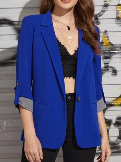 She Wears Glory “Walking in Wisdom” Roll-Tab Sleeve Blazer - She Wears Glory Beverly Hills