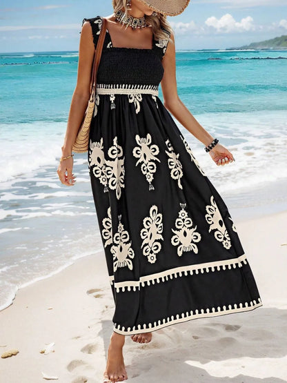 She Wears Glory “Clothed in Praise” Smocked Wide Strap Maxi Dress - She Wears Glory Beverly Hills