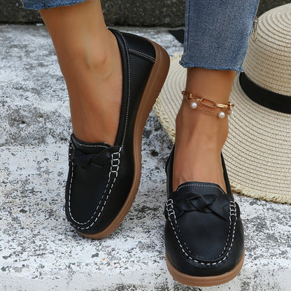 She Wears Glory™ — Divine Weave Wedge Heeled Loafers - She Wears Glory Beverly Hills