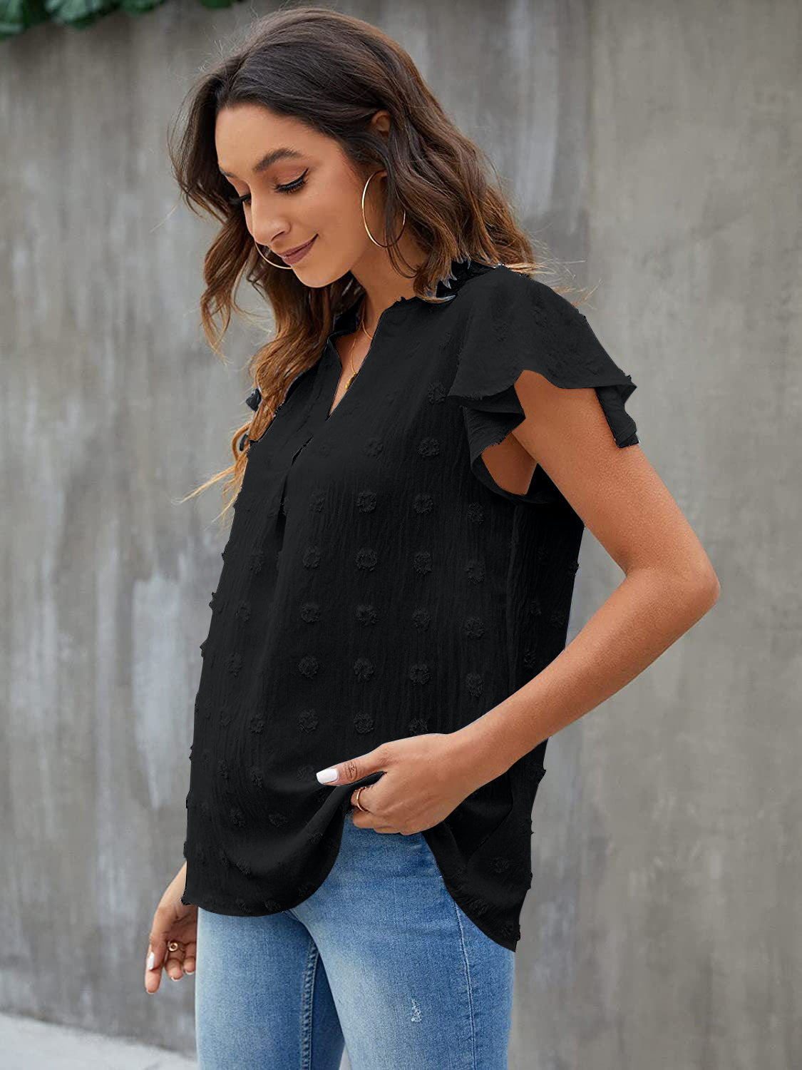She Wears Glory™ — Anointed in Whispers Swiss Dot Blouse - She Wears Glory Beverly Hills