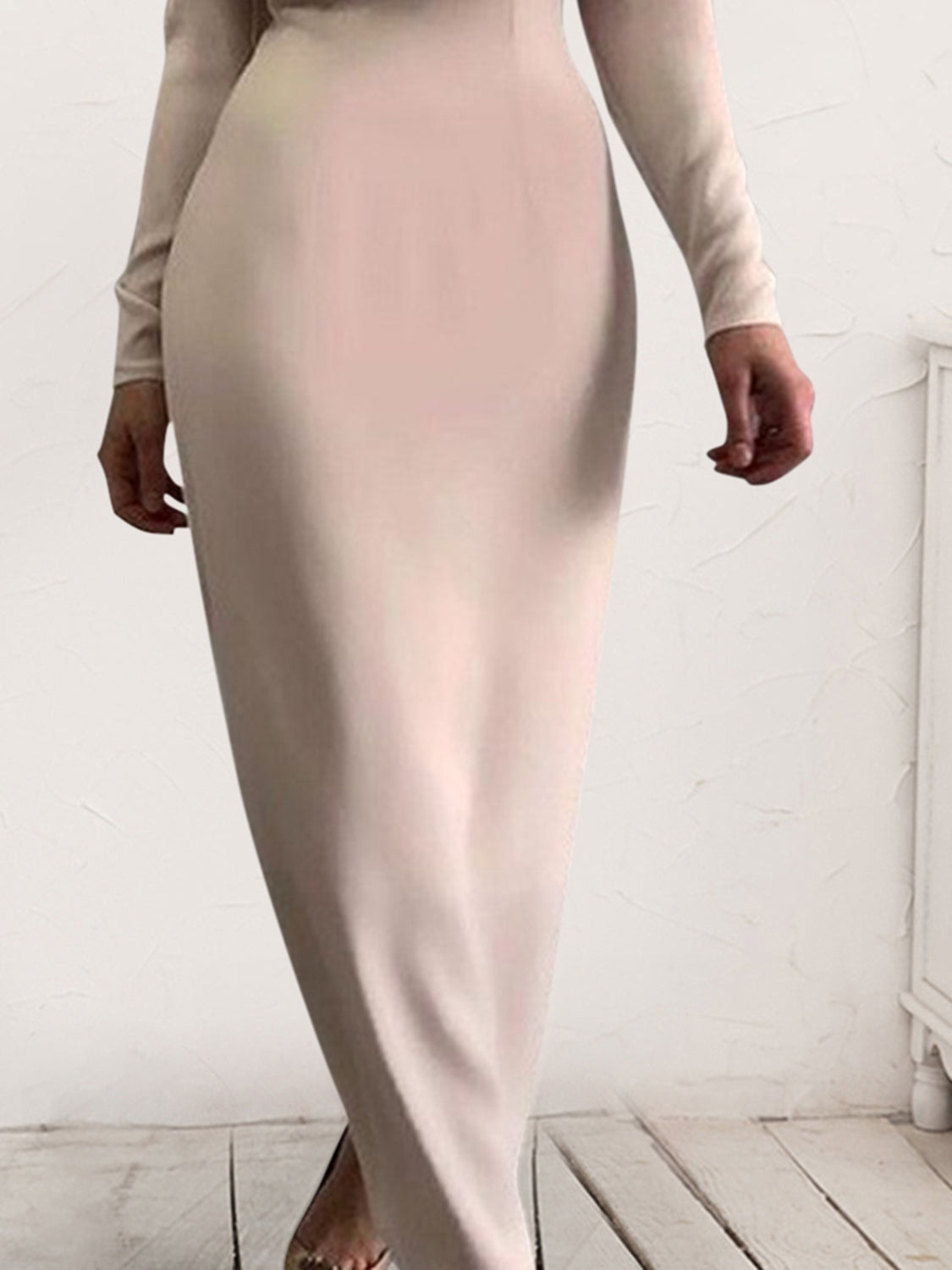 She Wears Glory™ “Majestic Dignity” Ruched Turtleneck Long Sleeve Dress - She Wears Glory Beverly Hills