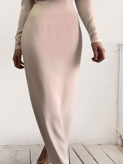 She Wears Glory™ “Majestic Dignity” Ruched Turtleneck Long Sleeve Dress - She Wears Glory Beverly Hills