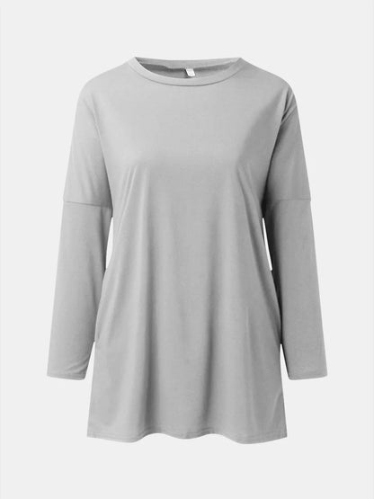 She Wears Glory™ Full Size Round Neck Long Sleeve T-Shirt - She Wears Glory Beverly Hills