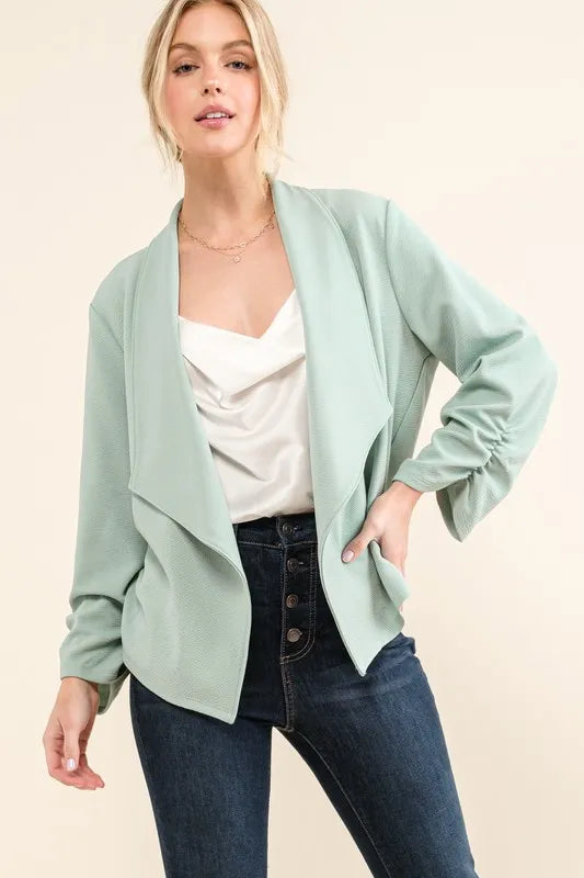 She Wears Glory “Ready in Season” Stretch Open-Front Blazer - She Wears Glory Beverly Hills